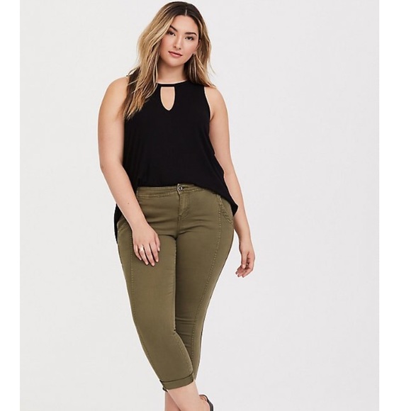 torrid Pants - TORRID olive heartland crop size 18
